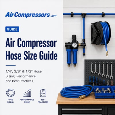 an images of a work bench and a Air Compressor Hose with a drop station